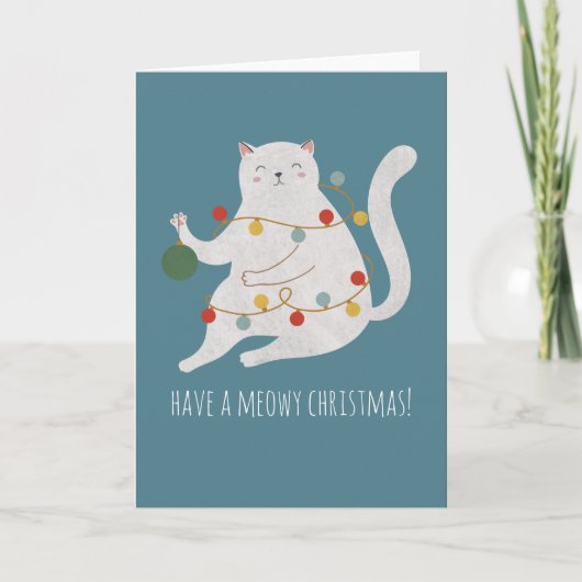 Heb een Meowy Kerstmis Aanpasbaar Kaart (Voorkant)