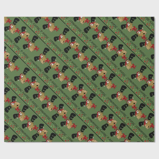 Heb een Merry Moosemas | Kerstmis Cadeaupapier (Vlak)