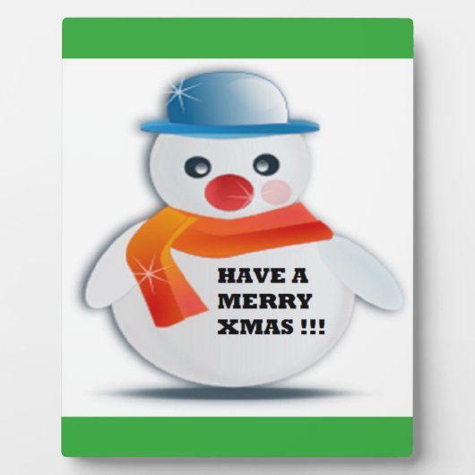 "HEB EEN MERRY XMAS" SNOWMAN FOTOPLAAT (Voorkant)