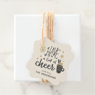 Heb een mok vol cheer kerst drinkmix cadeau bedankjes labels