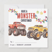 Heb een monster kerst | Monster Truck Kinder Feestdagenkaart (Voorkant)