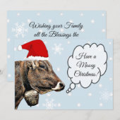 Heb een MOOey Christmas Funny Koe kerst Kaart (Voorkant / Achterkant)