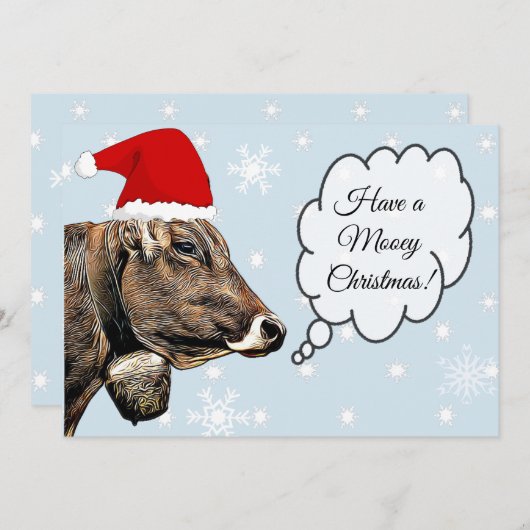 Heb een MOOey Christmas Funny Koe kerst Kaart (Voorkant / Achterkant)
