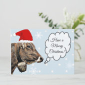 Heb een MOOey Christmas Funny Koe kerst Kaart (Staand voorkant)