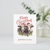 Heb een Mooey Kerst Koeien Kerstmis Kaart (Staand voorkant)
