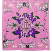 Heb een mooi baby roze bloem paars motief douchegordijn (Voorkant)