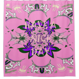 Heb een mooi baby roze bloem paars motief douchegordijn