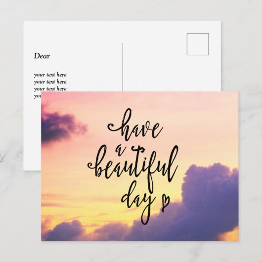 heb een mooie dag briefkaart (Voorkant / Achterkant)