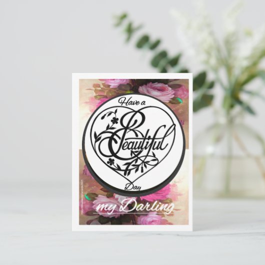 Heb een 'Mooie' Dag Handgetekend &.... Ansichtkaa Briefkaart (Staand voorkant)