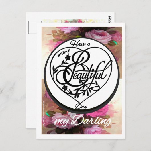 Heb een 'Mooie' Dag Handgetekend &....  Ansichtkaa Briefkaart (Voorkant / Achterkant)