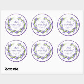 Heb een mooie dag Paarse lavenderbloemen Ronde Sticker (Vel)