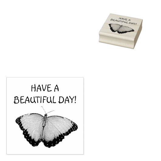 Heb een mooie dag vlinder rubberstempel (Gestempeld)
