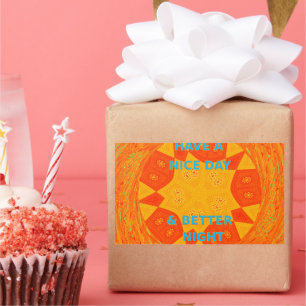 Heb een mooie dagtekst helder vectorkunstontwerp rechthoekige sticker