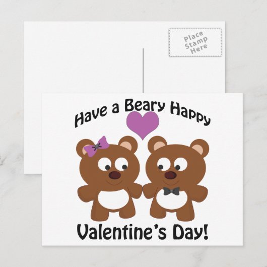 Heb een mooie Valentijnsdag! Feestdagenkaart (Voorkant / Achterkant)