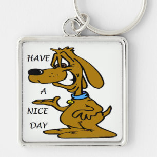 "HEB EEN NICE DAY" PUPPY DOG SLEUTELHANGER