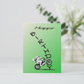 HEB EEN NIVEAU VERJAARDAG.groen. Briefkaart (Staand voorkant)