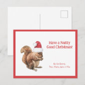 Heb een NUTTY Goede Kersteekhoorn Feestdagenkaart (Voorkant / Achterkant)