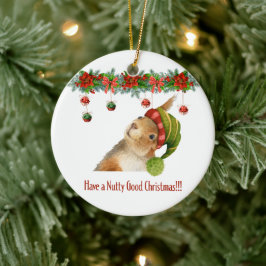 Heb een Nutty Good Christmas Squirrel Custom Year Keramisch Ornament