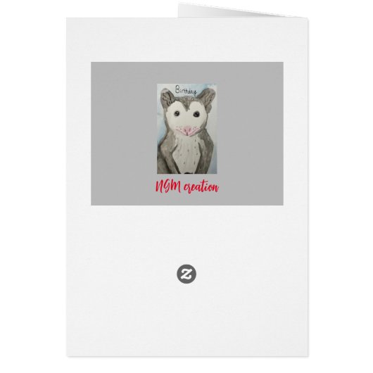 Heb een Opossum verjaardag (Achterkant)