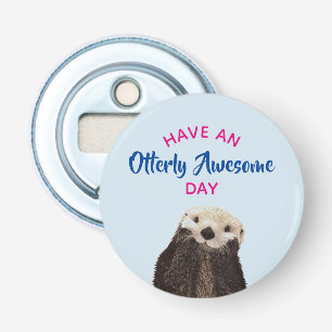 Heb een Otter Foto van de Geweldige Dag van de Sto Button Flesopener