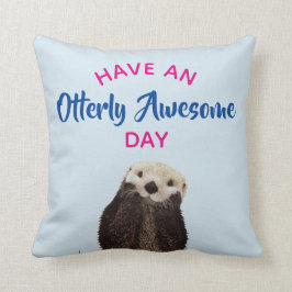 Heb een Otter Foto van de Geweldige Dag van de Sto Kussen