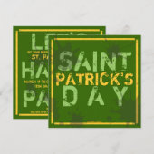 Heb een partijgrunge St. Patrick's Party Invitatio Kaart (Voorkant / Achterkant)