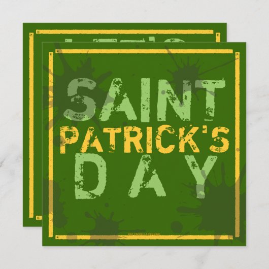 Heb een partijgrunge St. Patrick's Party Invitatio Kaart (Voorkant / Achterkant)
