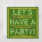 Heb een partijgrunge St. Patrick's Party Invitatio Kaart (Achterkant)