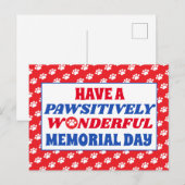 Heb een Pawsitief geweldige Memorial Day Briefkaart (Voorkant / Achterkant)
