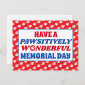 Heb een Pawsitief Wonderschone Memorial Day Briefkaart (Voorkant / Achterkant)