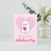 Heb een pawsome Valentijnsdag | Grappige Schattige Briefkaart (Staand voorkant)