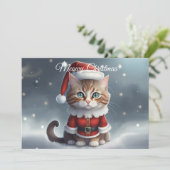 Heb een perfecte kerst ~ Miauw ^-^ Feestdagenkaart (Staand voorkant)