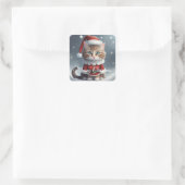 Heb een perfecte kerst ~ Miauw ^-^ Vierkante Sticker (Tas)