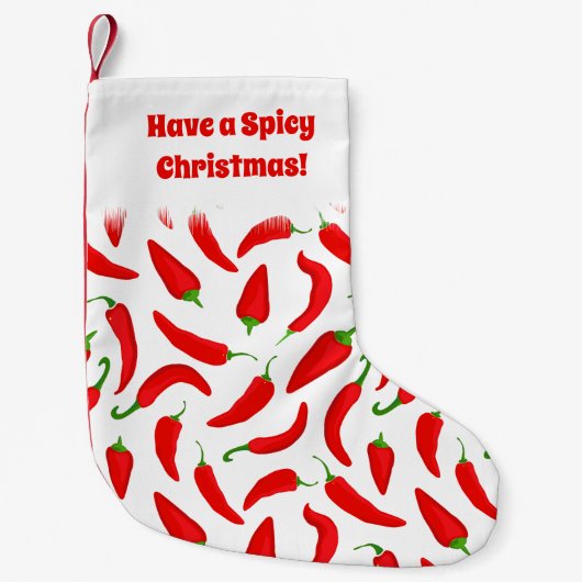 Heb een pittig Kerstmis Red Chili Pepper Patroon Kleine Kerstsok (Voorkant)