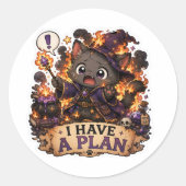 Heb een plan Funny Chaotic Wizard Sticker (Voorkant)