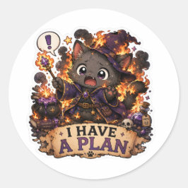 Heb een plan Funny Chaotic Wizard Sticker