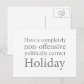 Heb een politiek correcte Vakantie Feestdagenkaart (Voorkant / Achterkant)