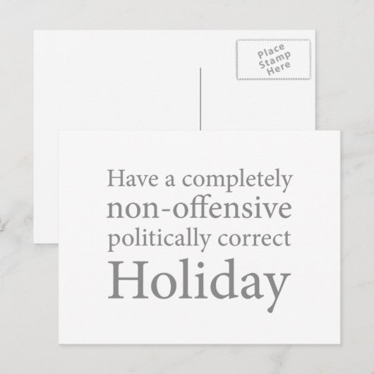 Heb een politiek correcte Vakantie Feestdagenkaart (Voorkant / Achterkant)