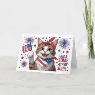 Heb een poot-sommige 4 juli - Schattigee kat Bedankkaart
