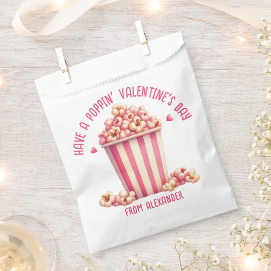 Heb een Popping Valentijnsdag Pink Popcorn Heart Bedankzakje (Geknipt)