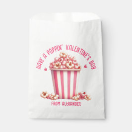 Heb een Popping Valentijnsdag Pink Popcorn Heart Bedankzakje
