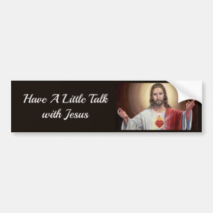 Heb een praatje met Jezus Auto Bumpersticker
