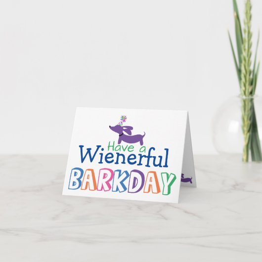 Heb een prachtige Barkday Birthday Wiener Dog Note Kaart (Voorkant)