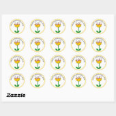Heb een prachtige dag Whimsical Yellow Flower Ronde Sticker (Vel)