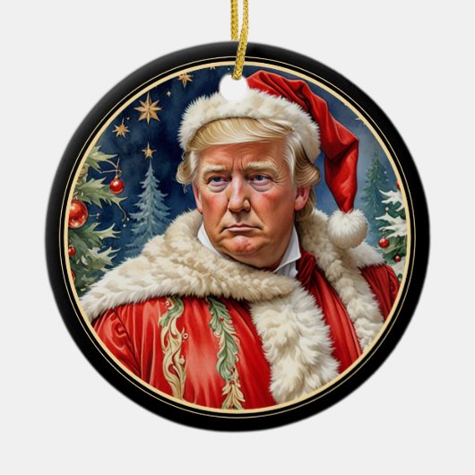 Heb een prachtige kerst Trump MAGA Keramisch Ornament (Voorkant)