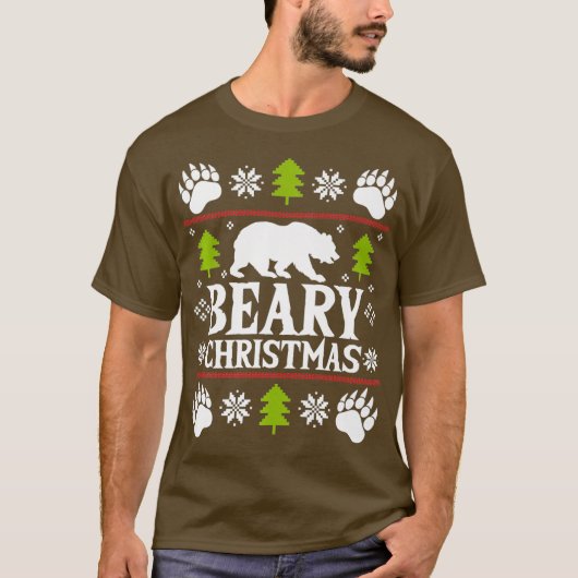 Heb een prettige kerst - grappige Beer Feestdagen T-shirt (Voorkant)