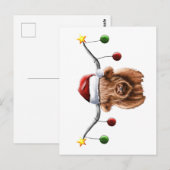 Heb een prettige kerst met Hielan Coo Briefkaart (Voorkant / Achterkant)