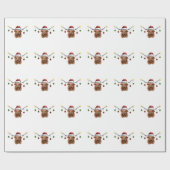 Heb een prettige kerst met Hielan Coo Cadeaupapier (Vlak)