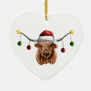 Heb een prettige kerst met Hielan Coo Keramisch Ornament