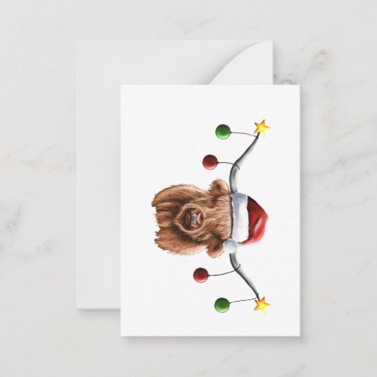 Heb een prettige kerst met Hielan Coo Notitiekaartje (Voorkant)